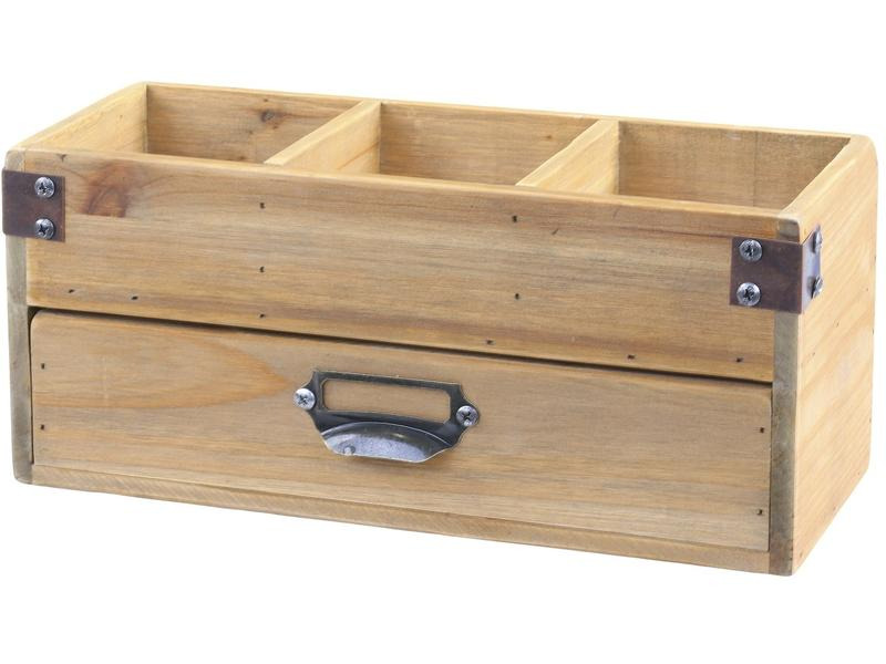 Chic Antique mit 3 Fächern und Schublade 30 x 13 cm