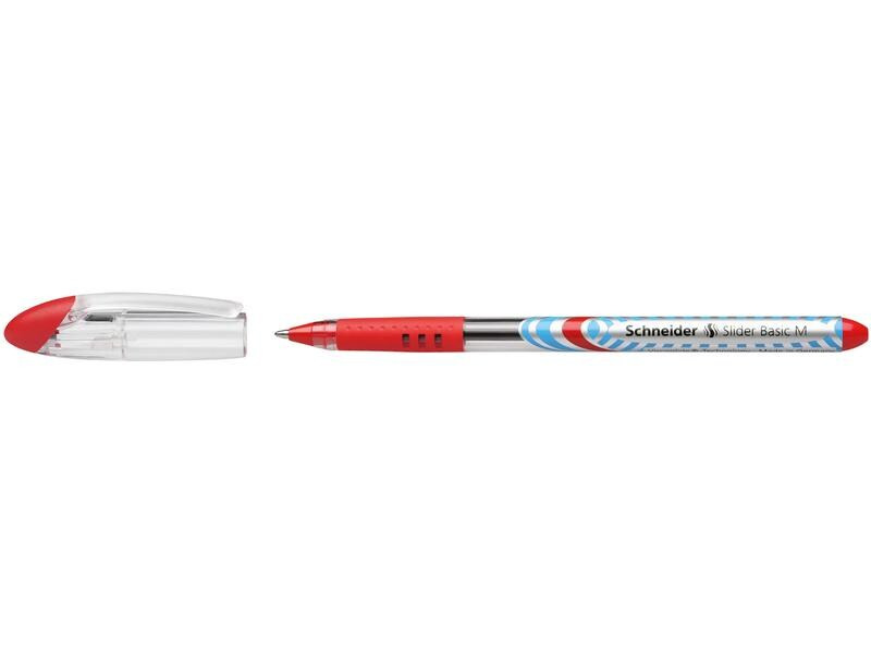 Schneider Kugelschreiber Slider Basic 1 mm, Rot/Silber