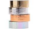 Rico Design Washi Tape Metallic 1.5 cm x 5 m, Mehrfarbig, 4 Stück