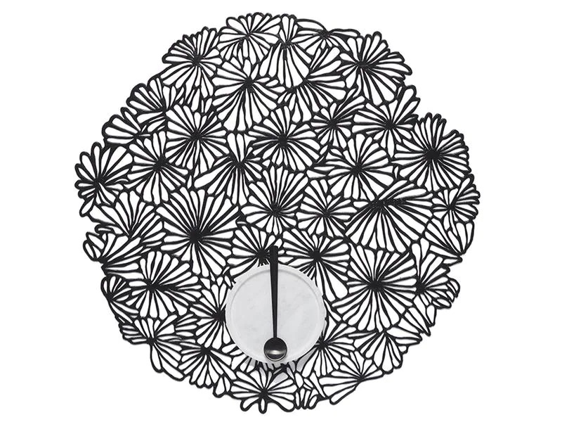 Chilewich Tischset Daisy Ø 38 cm, Schwarz