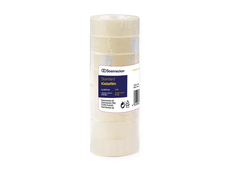 Soennecken Klebeband 8 Stück, 19 mm x 33 m, Transparent