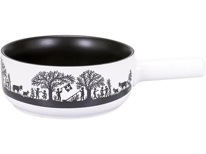 Kadastar Fondue-Caquelon Bergchilbi E22 Schwarz/Weiss