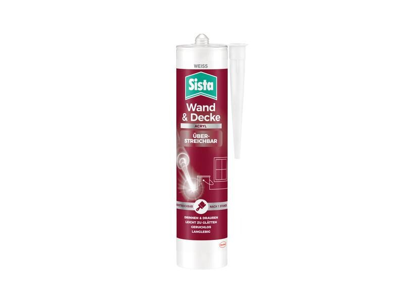 Sista Dichtmasse Wand &amp; Decke Acryl Weiss, 280 ml