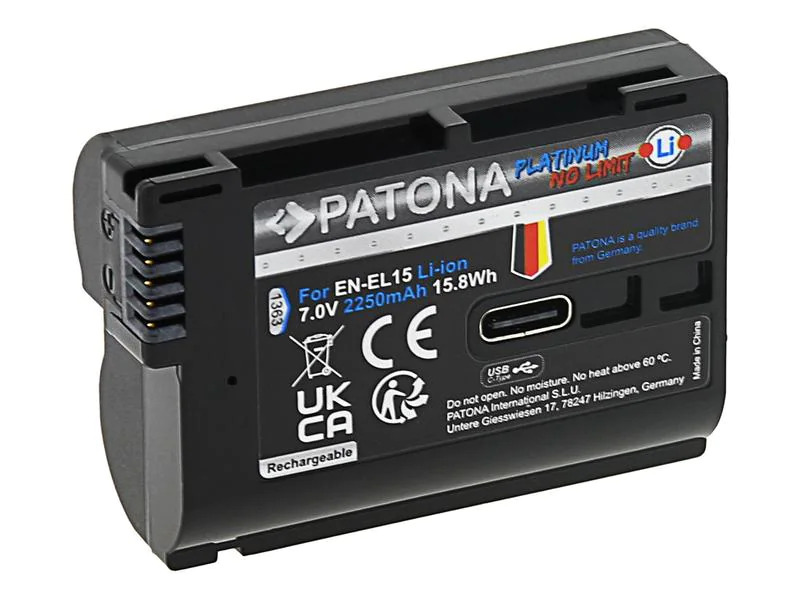 Patona Digitalkamera-Akku Platinum Nikon EN-EL15C mit USB-C