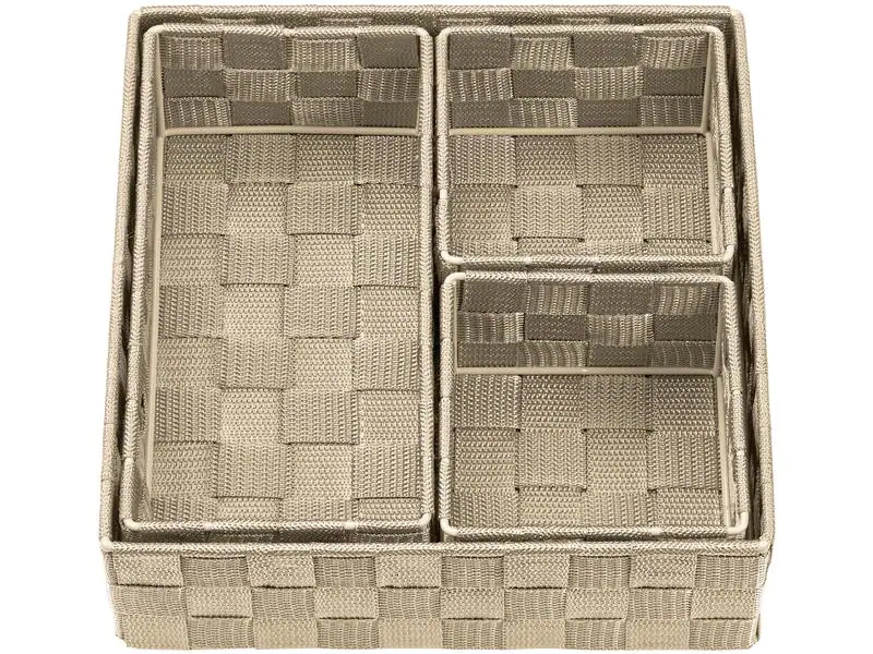 diaqua® Aufbewahrungskorb Irina 4 Stück, Beige