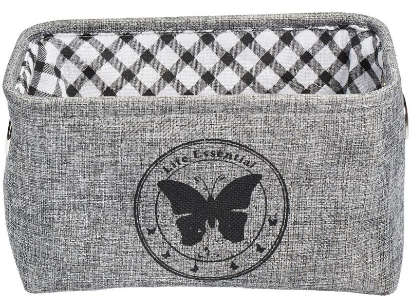 diaqua® Aufbewahrungskorb Butterfly 28 x 19 x 16 cm, Grau