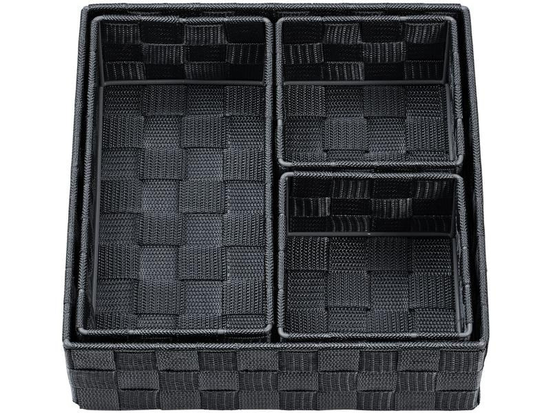 diaqua® Aufbewahrungskorb Irina 4 Stück, Schwarz