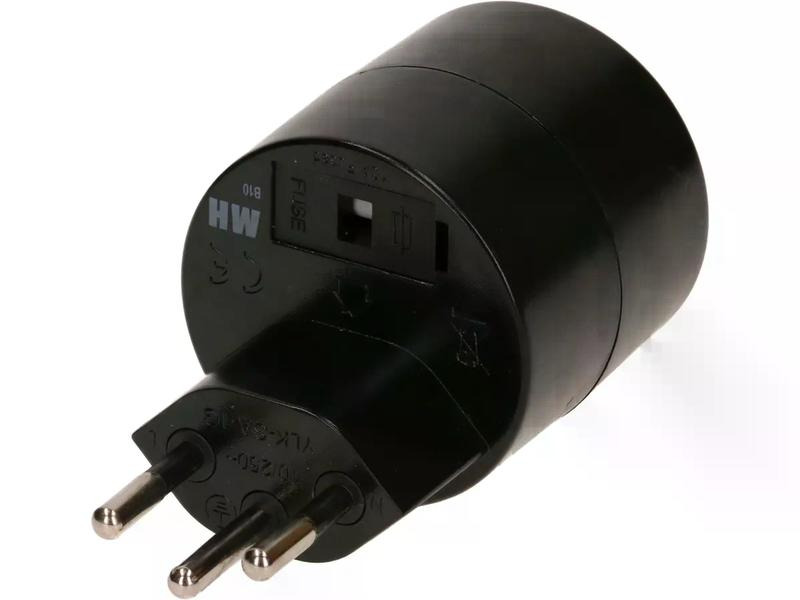 Max Hauri Reiseadapter Schuko – T12, Schwarz