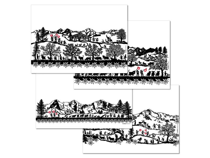 Trendform Tischset Swiss Tradition 1, 29.7 cm x 42 cm, Schwarz/Weiss