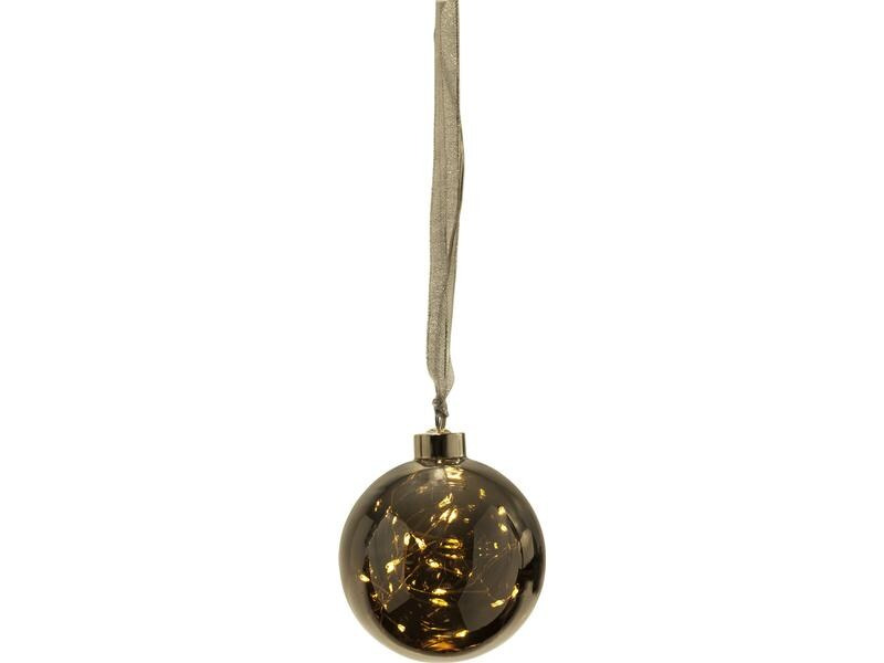 Star Trading Weihnachtskugel Glow, 15 LED, Ø 10 cm, Anthrazit