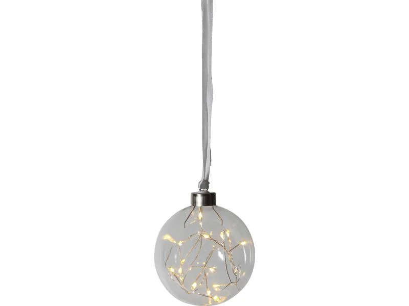Star Trading Weihnachtskugel Glow, 15 LED, Ø 10 cm, Transparent