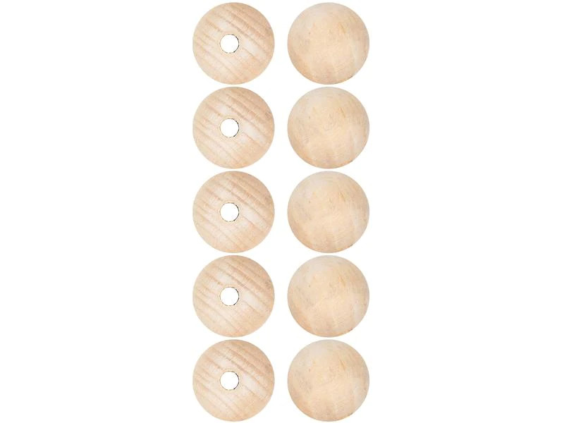 lalana Holzperlen Hölzerne Perlen 20 mm, 10 Stück