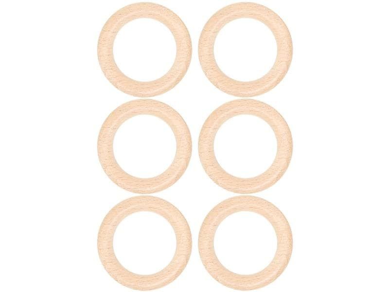 lalana Holzring Hölzerner Ring 4.5 cm, 6 Stück