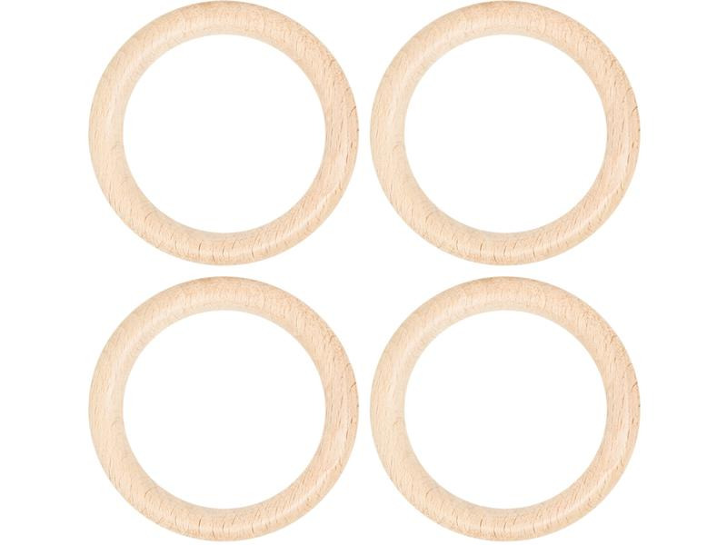 lalana Holzring Hölzerner Ring 6.5 cm, 4 Stück