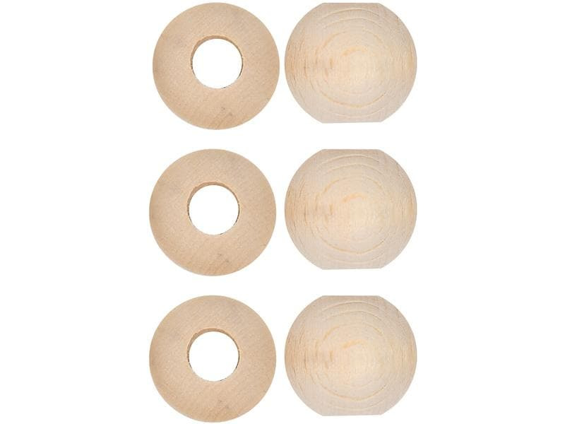 lalana Holzperlen Hölzerne Perlen 25 mm, 6 Stück
