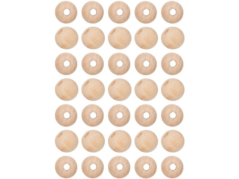 lalana Holzperlen Hölzerne Perlen 10 mm, 35 Stück