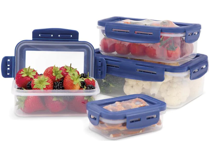 Livington Everclean Vorratsdose Flex &amp; Fresh 4 Stück, 3.35 l, Blau/Transparent