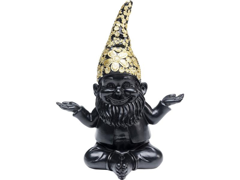 Kare Dekofigur Zwerg Meditation Schwarz/Gold