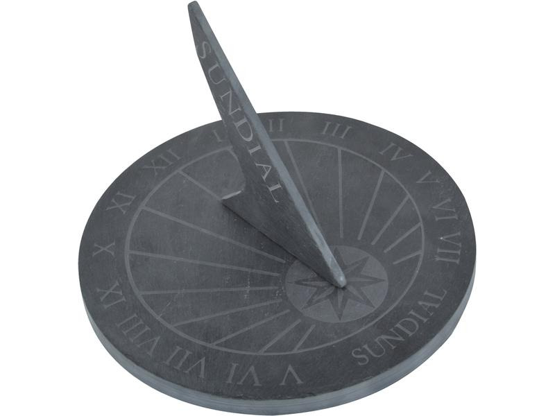 Esschert Design Sonnenuhr rund Schiefer
