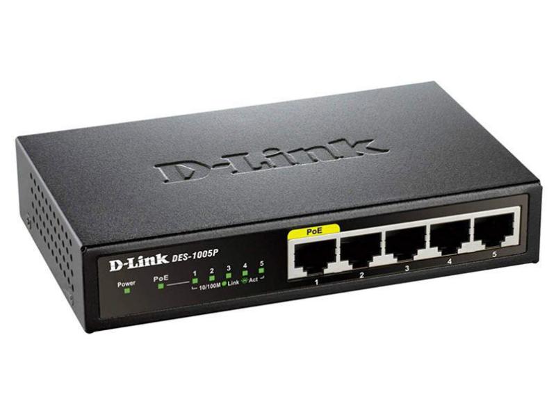 D-Link PoE Switch DES-1005P/E 5 Port