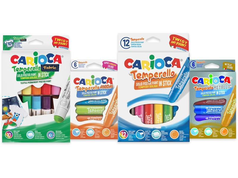 Carioca Posterfarbe Set Temperello 34 Stück, Mehrfarbig