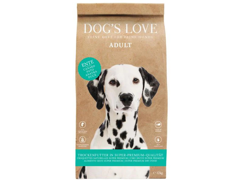Dog's Love Trockenfutter Adult, Ente, 12 kg