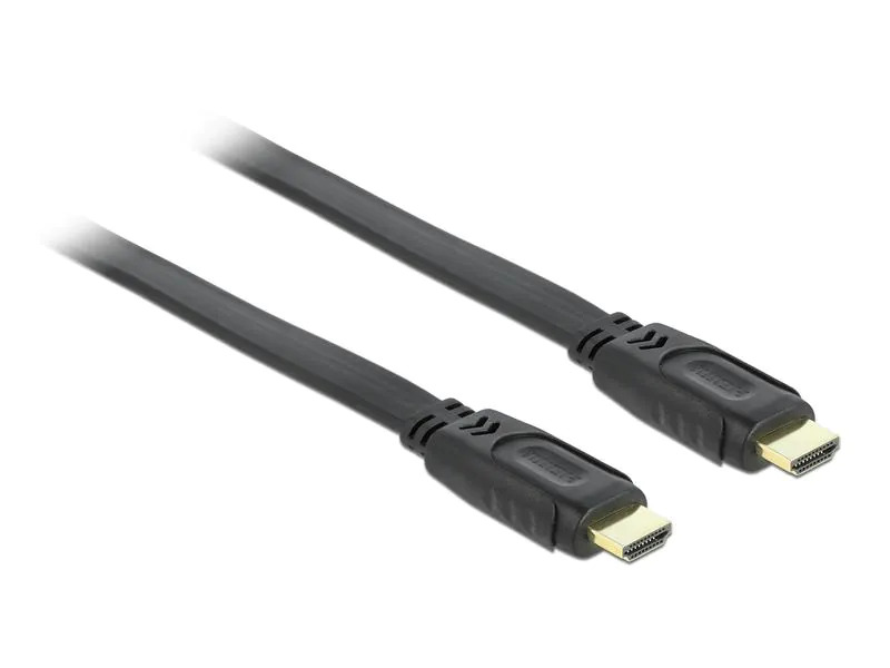 Delock Kabel flach HDMI - HDMI, 2 m, Schwarz