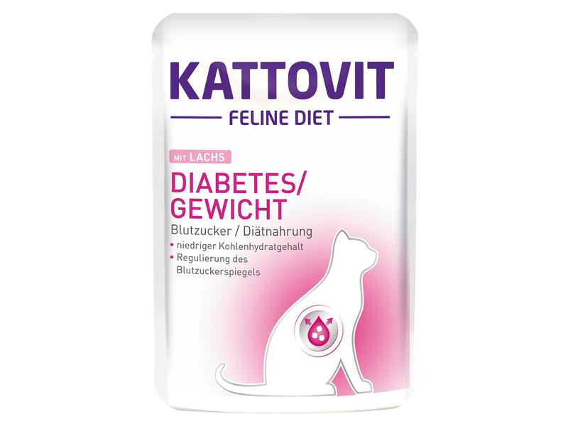Kattovit Nassfutter Diabetes Lachs und Reis, 85 g