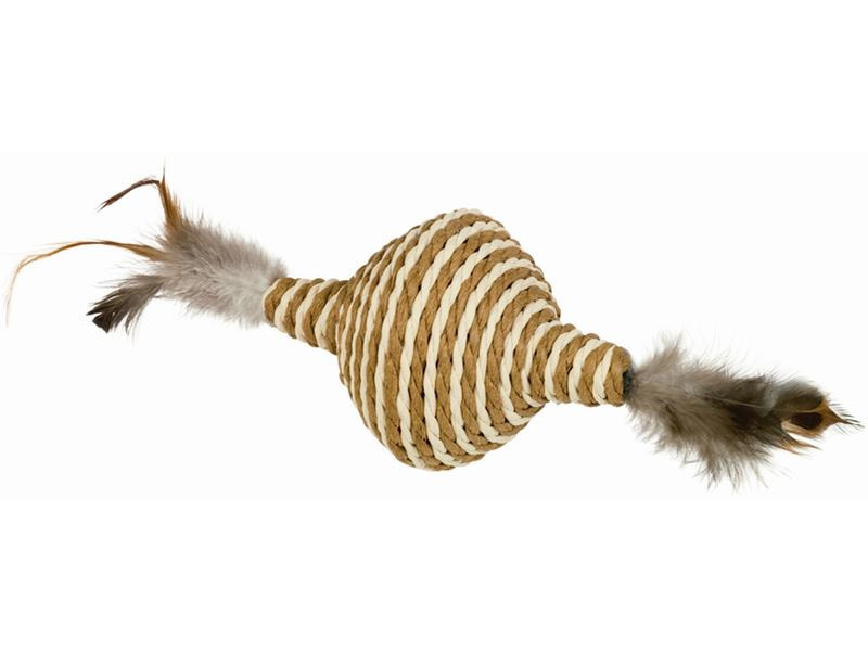 Nobby Katzen-Spielzeug Kreisel mit Rassel und Federn, 11 cm