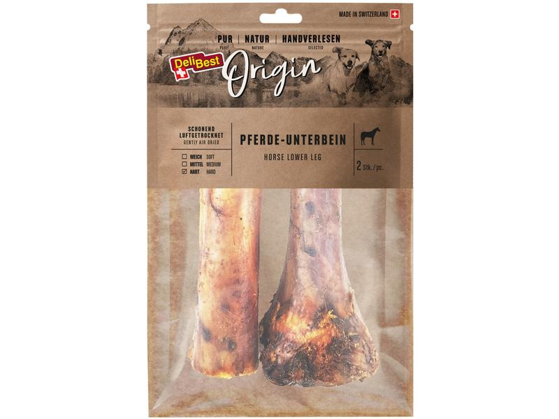DeliBest Kausnack Origin Pferde-Unterbein kurz ca. 15 cm, 2 Stk.