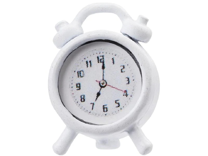 HobbyFun Mini-Utensilien Wecker 2 Stück, Weiss