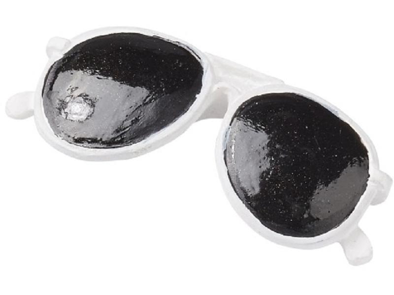 HobbyFun Mini-Utensilien Sonnenbrille 2 Stück, Weiss