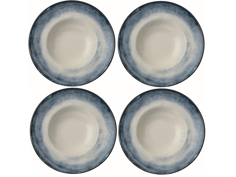 Arthur Krupp Suppen- &amp; Pastateller Shade Sea Ø 27 cm, 4 Stück, Blau/Weiss