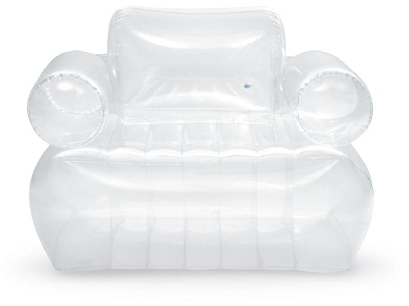 Intex Aufblasbarer Sessel Arm Chair 109 x 109 x 79 cm, Transparent
