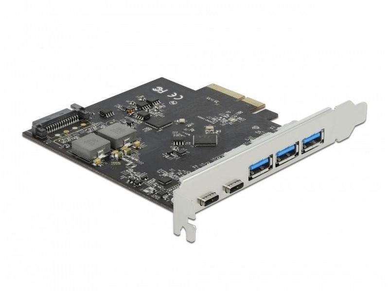 Delock PCI-Express-Karte USB 3.1 Gen2 - 2x USB-C + 3x USB-A