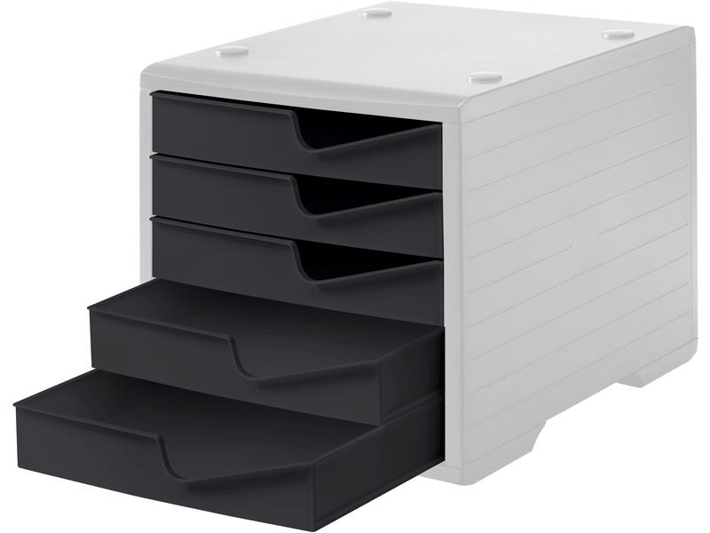 Styro Schubladenbox Styroswingbox Lichtgrau/Schwarz