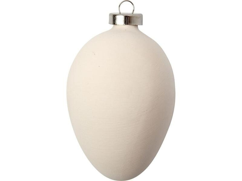 Creativ Company Eier aus Terracotta, Weiss