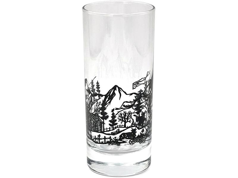 Heidi Cheese Line Longdrinkglas Cut 290 ml, 1 Stück, Transparent