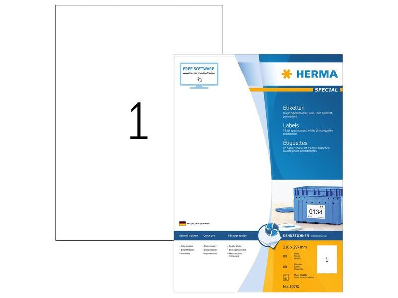 HERMA InkJet-Etiketten 210 x 297 mm, 80 Blatt