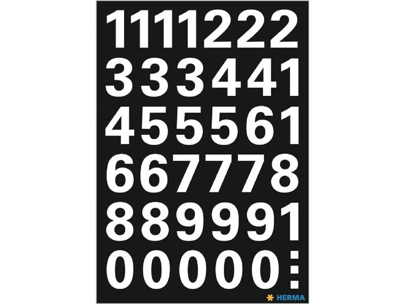 Herma Stickers Zahlensticker Zahlen 0 - 9, 15, 1 Blatt