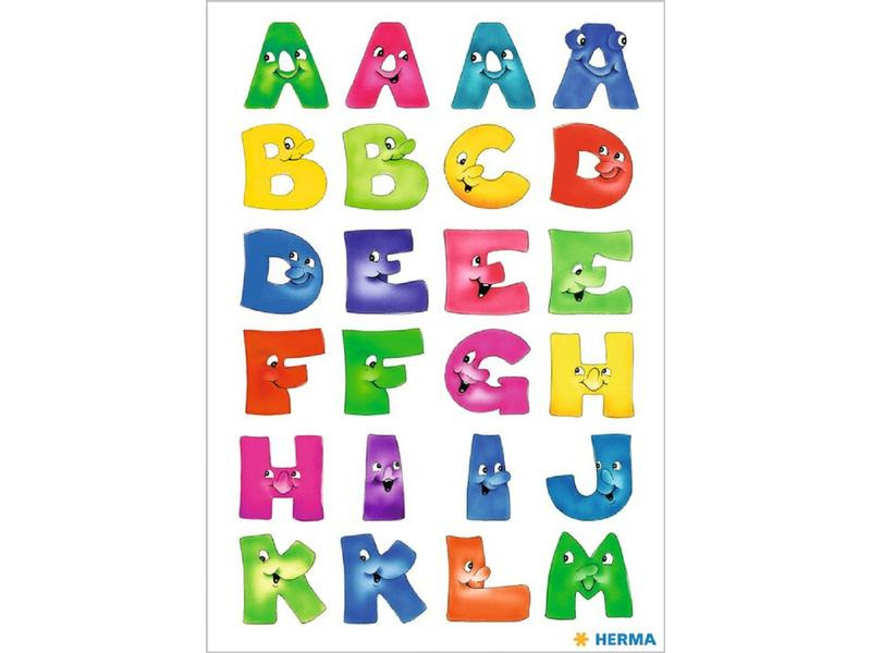 Herma Stickers Zahlensticker Lustige Buchstaben A – Z, 20 x 50, 2 Blatt