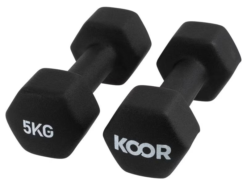 KOOR Kurzhantel-Set 5 kg, Schwarz