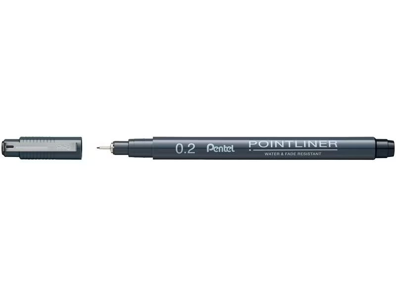 pentel Fineliner Pigment 0.2 mm, Schwarz
