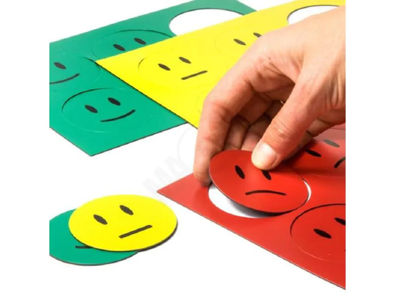 supermagnete Haftmagnet Magnetsymbole Smiley Gelb, Grün, Rot, 18 Stück