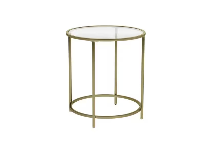 VASAGLE Beistelltisch rund 50 x 55 cm, Gold