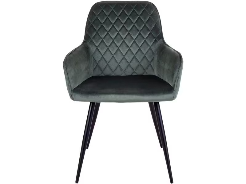 House Nordic Stuhl Harbo 65 x 57 x 87, Grün/Schwarz, 2 Stück