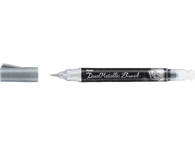 pentel Dual Metallic Brush Silber