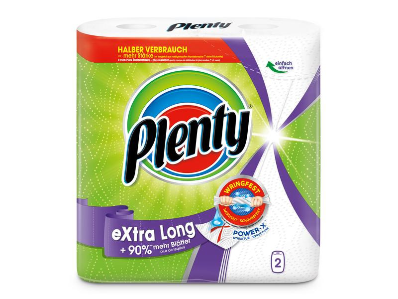Plenty Haushaltspapier Extra Long 2 Rollen à 86 Blatt