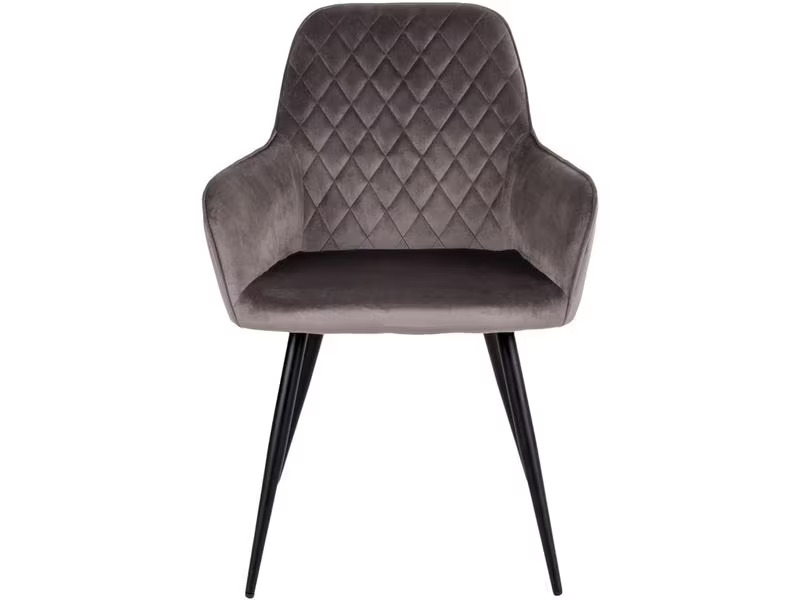House Nordic Stuhl Harbo 65 x 57 x 87, Grau/Schwarz, 2 Stück