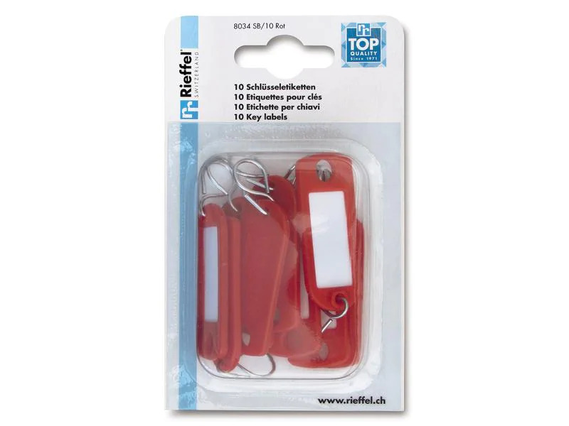 Robert Rieffel Schlüsselanhänger 2.2 x 5.5 cm, 10 Stück, Rot